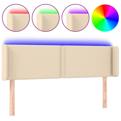 Hoofdbord Led Stof Kleurig Crème 147 x 16 x 78/88 cm