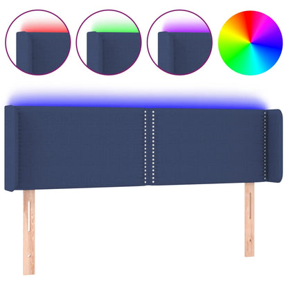 Hoofdbord Led Stof Blauw 147 x 16 x 78/88 cm