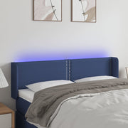 Hoofdbord 147x16x78/88 cm stof blauw LED