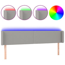 Hoofdbord Led Stof Lichtgrijs 183 x 16 x 78/88 cm