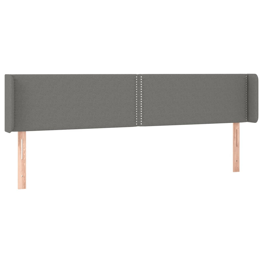 Hoofdbord Led Stof Donkergrijs 183 x 16 x 78/88 cm