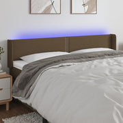Hoofdbord LED 183x16x78/88 cm stof donkerbruin
