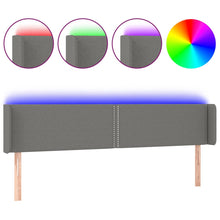 Hoofdbord Led Stof Donkergrijs 203 x 16 x 78/88 cm