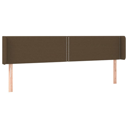 Hoofdbord Led Stof Donkerbruin 203 x 16 x 78/88 cm