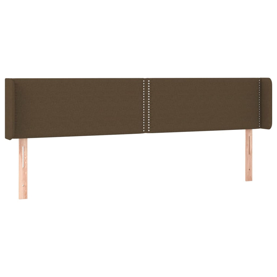 Hoofdbord Led Stof Donkerbruin 203 x 16 x 78/88 cm