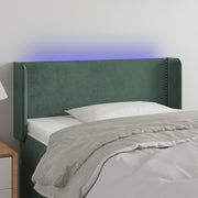 Hoofdbord 83x16x78/88 cm fluweel donkergroen LED