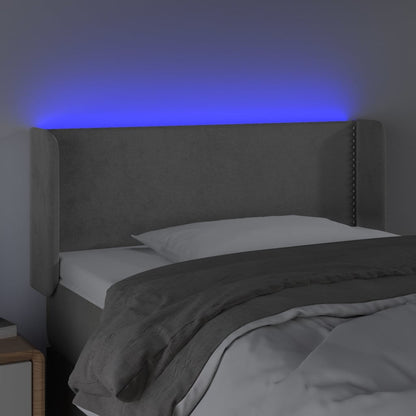 Hoofdbord Led Fluweel 93 x 16 x 78/88 cm Lichtgrijs