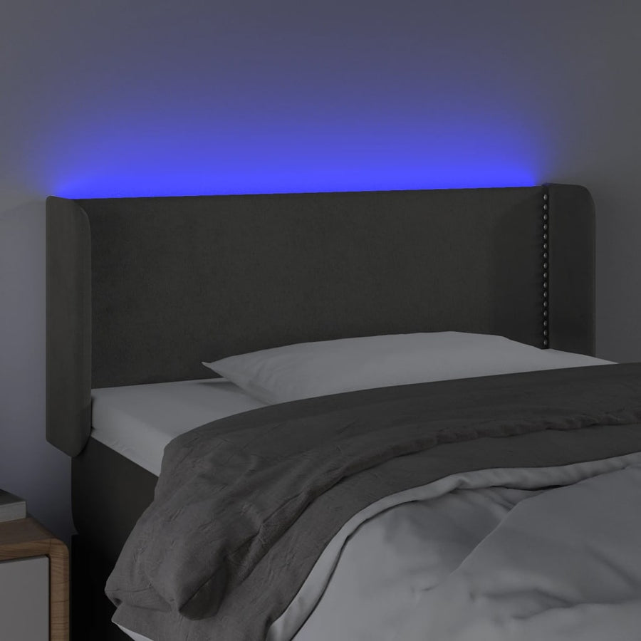 Hoofdbord Led 93X16X78/88 Cm Fluweel Donkergrijs 93 x 16 x 78/88 cm