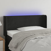 Hoofdbord 93x16x78/88 cm fluweel zwart LED