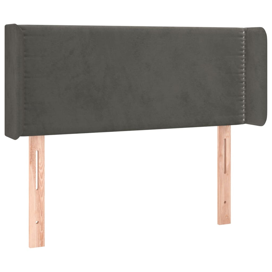 Hoofdbord LED 103x16x78/88 cm fluweel donkergrijs 103 x 16 x 78/88 cm Donkergrijs