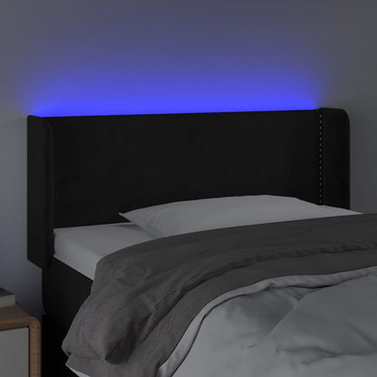 Hoofdbord LED 103x16x78/88 cm fluweel zwart 103 x 16 x 78/88 cm Zwart