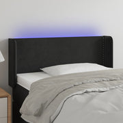 Hoofdbord 103x16x78/88 cm fluweel zwart LED
