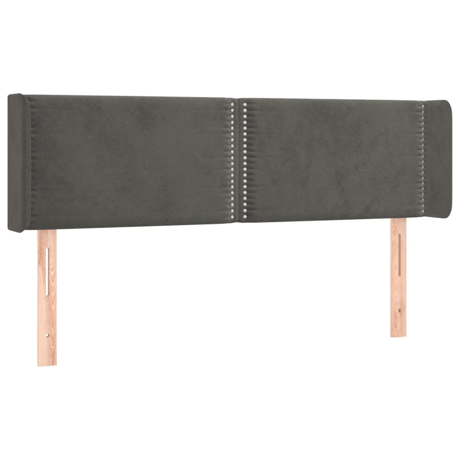 Hoofdbord LED 147x16x78/88 cm fluweel donkergrijs 147 x 16 x 78/88 cm Donkergrijs