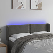 Hoofdbord 147x16x78/88 cm fluweel donkergrijs LED