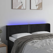 Hoofdbord 147x16x78/88 cm fluweel zwart LED