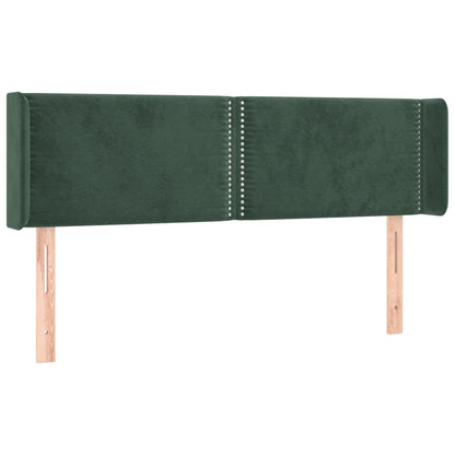 Hoofdbord LED 147x16x78/88 cm fluweel donkergroen 147 x 16 x 78/88 cm Donkergroen