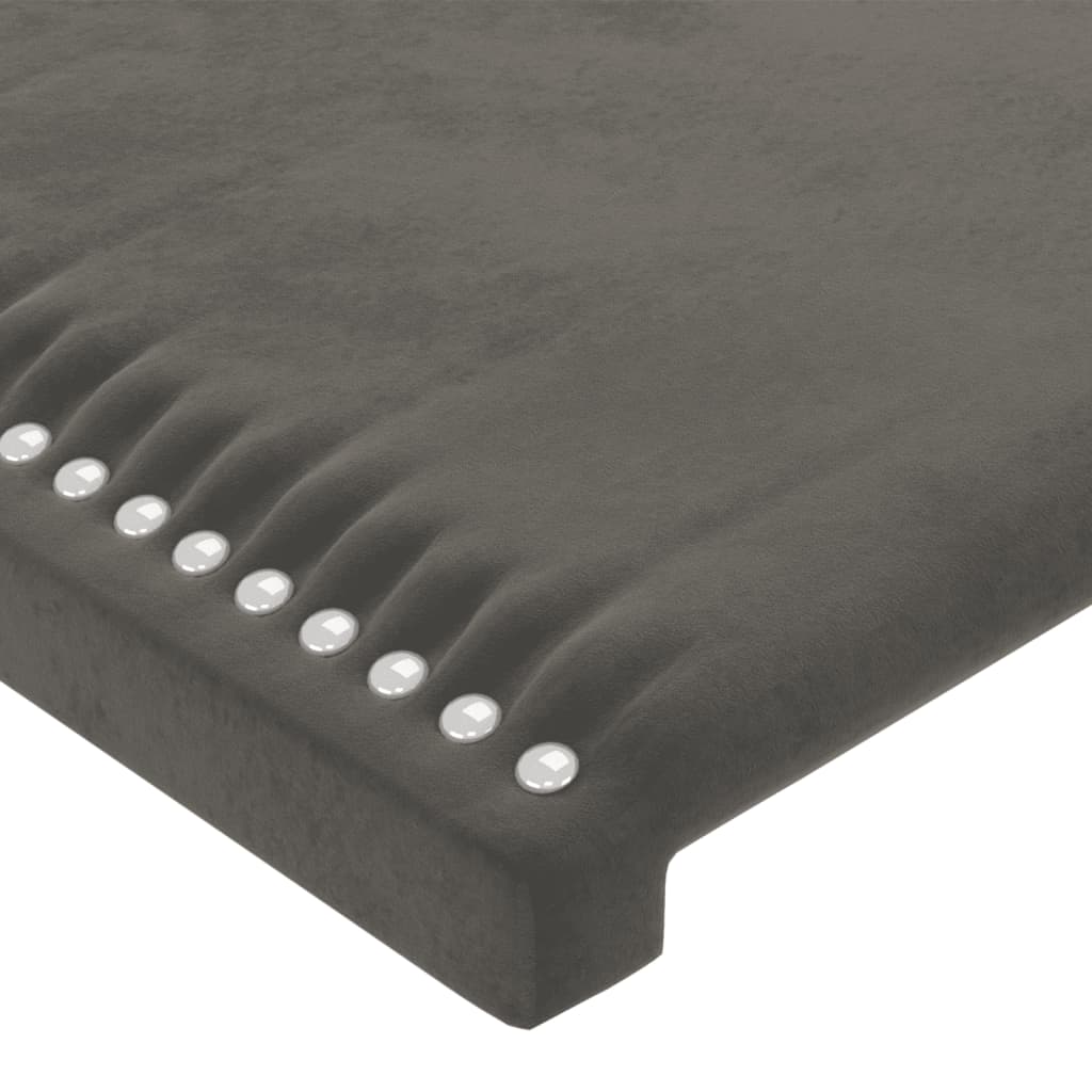 Hoofdbord LED 163x16x78/88 cm fluweel donkergrijs 163 x 16 x 78/88 cm Donkergrijs