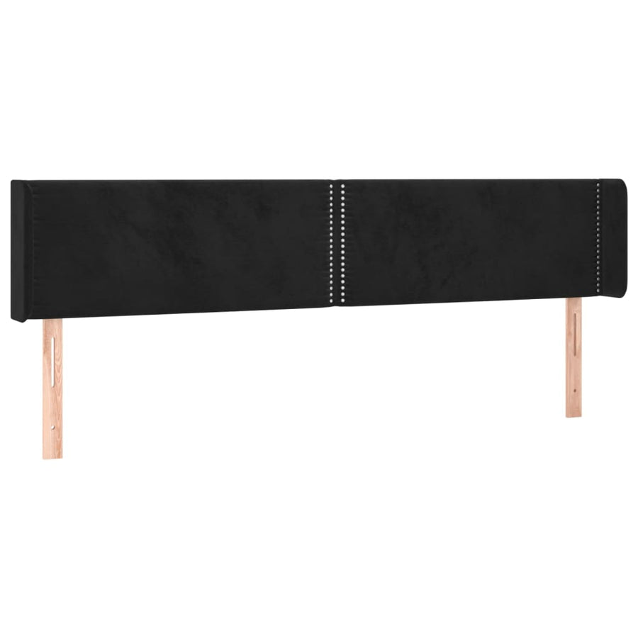 Hoofdbord LED 183x16x78/88 cm fluweel zwart 183 x 16 x 78/88 cm Zwart