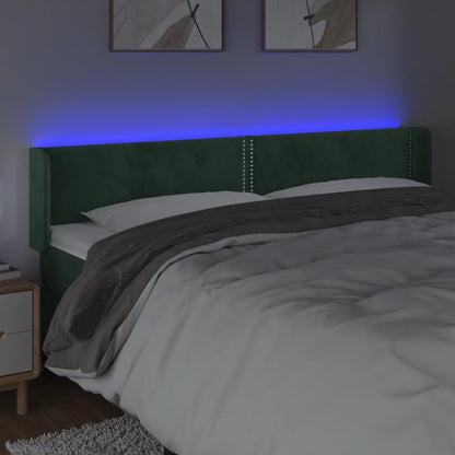 Hoofdbord Led Fluweel 1 183 x 16 x 78/88 cm Donkergroen