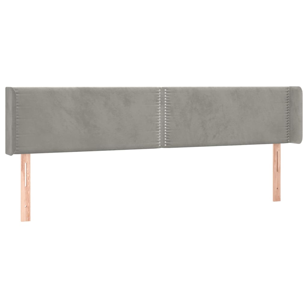 Hoofdbord LED 203x16x78/88 cm fluweel lichtgrijs 203 x 16 x 78/88 cm Lichtgrijs