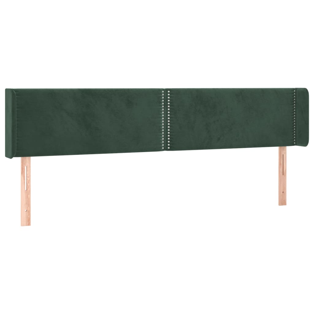 Hoofdbord Led Fluweel 1 203 x 16 x 78/88 cm Donkergroen