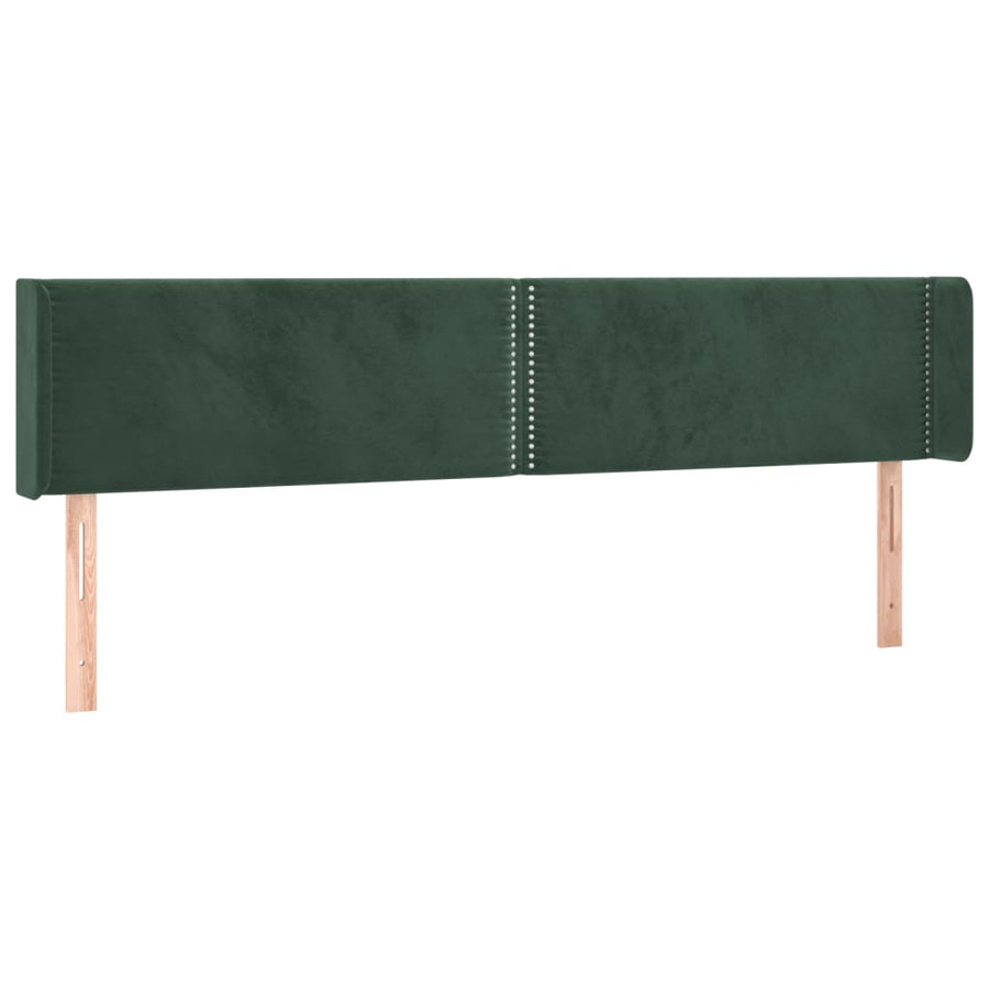 Hoofdbord Led Fluweel 1 203 x 16 x 78/88 cm Donkergroen