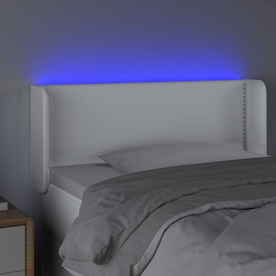 Hoofdbord LED 103x16x78/88 cm kunstleer wit 103 x 16 x 78/88 cm Wit