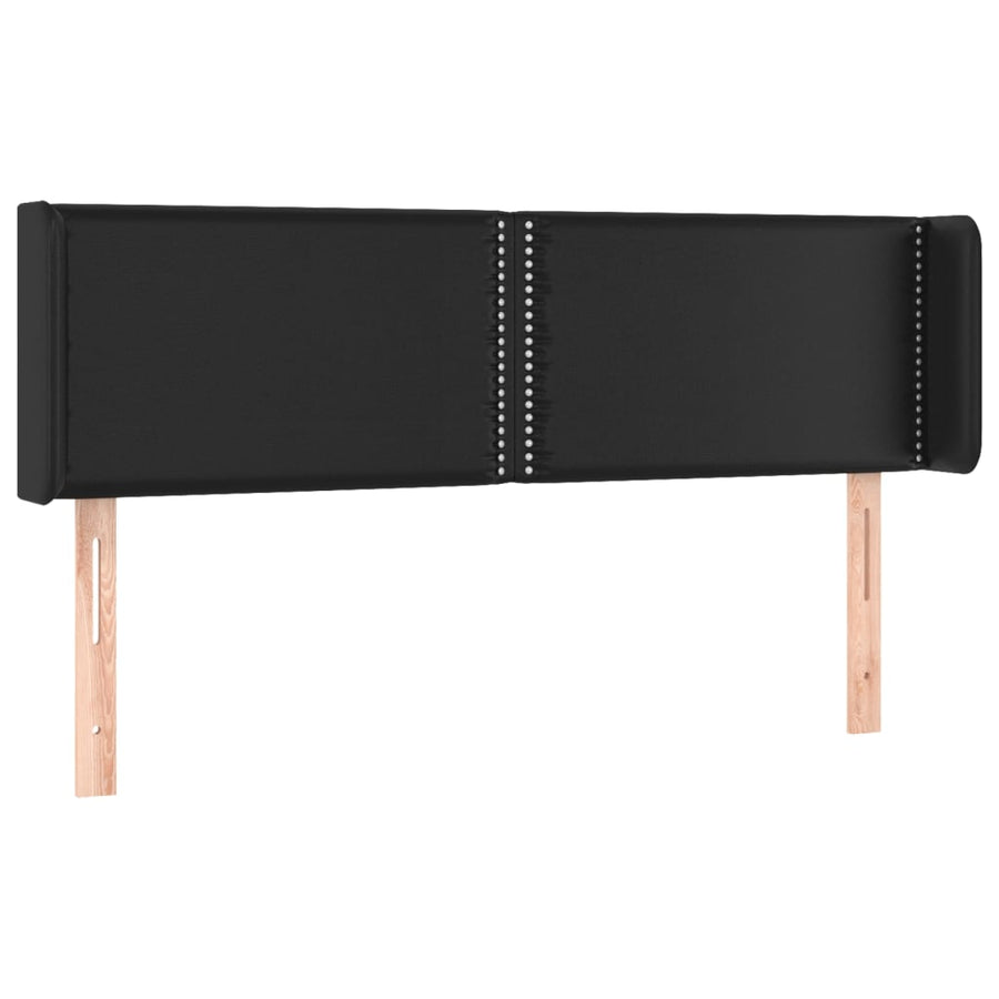 Hoofdbord LED 147x16x78/88 cm kunstleer zwart 147 x 16 x 78/88 cm Zwart