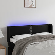 Hoofdbord 147x16x78/88 cm kunstleer zwart LED