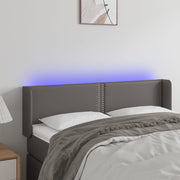 Hoofdbord 147x16x78/88 cm kunstleer grijs LED