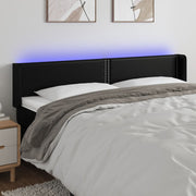 Hoofdbord 183x16x78/88 cm kunstleer zwart LED