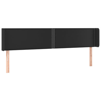 Hoofdbord LED 203x16x78/88 cm kunstleer zwart 203 x 16 x 78/88 cm Zwart