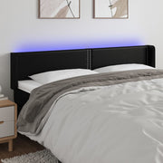 Hoofdbord 203x16x78/88 cm kunstleer zwart LED