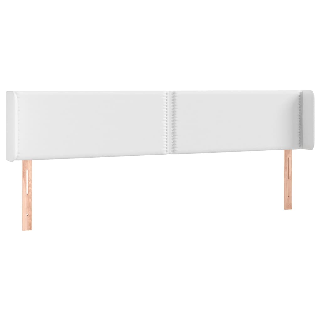 Hoofdbord LED 203x16x78/88 cm kunstleer wit 203 x 16 x 78/88 cm Wit