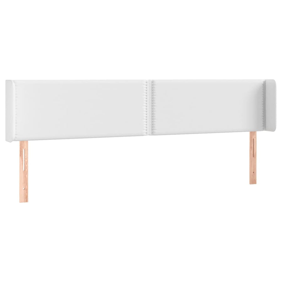 Hoofdbord LED 203x16x78/88 cm kunstleer wit 203 x 16 x 78/88 cm Wit