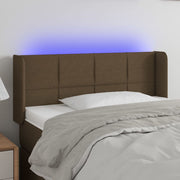 Hoofdbord 83x16x78/88 cm stof donkerbruin LED