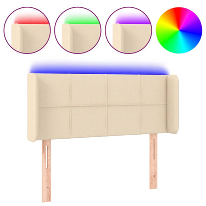 Hoofdbord LED 93x16x78/88 cm stof crèmekleurig 93 x 16 x 78/88 cm Crème