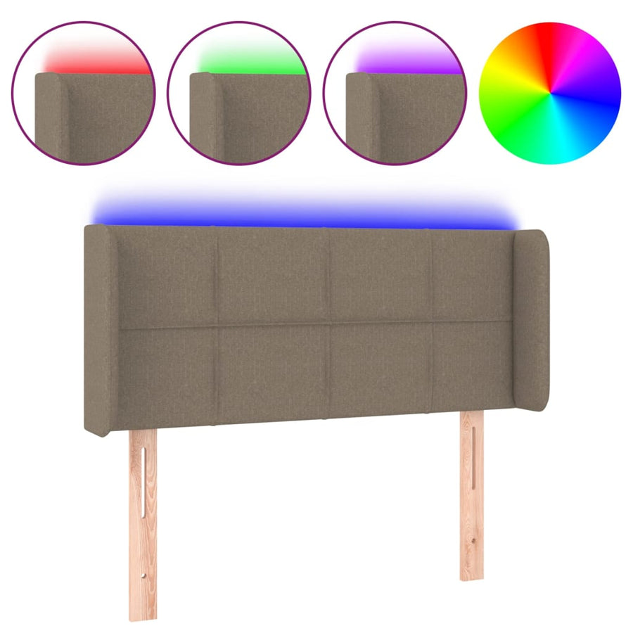 Hoofdbord Led Stof 103 x 16 x 78/88 cm Taupe