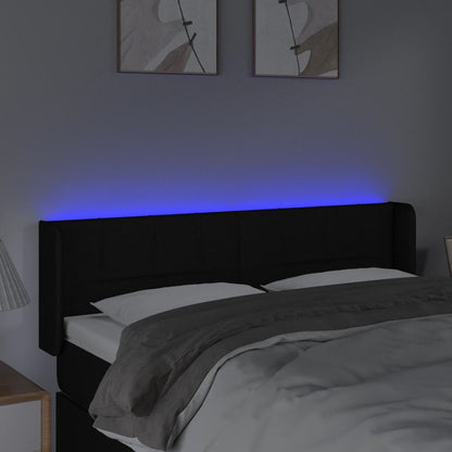 Hoofdbord Led Stof 147 x 16 x 78/88 cm Zwart