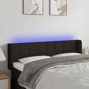 Hoofdbord 147x16x78/88 cm stof zwart met LED
