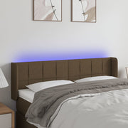 Hoofdbord 147x16x78/88 cm stof donkerbruin LED