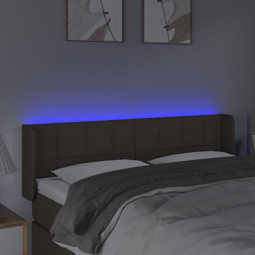 Hoofdbord Led Stof 147 x 16 x 78/88 cm Taupe