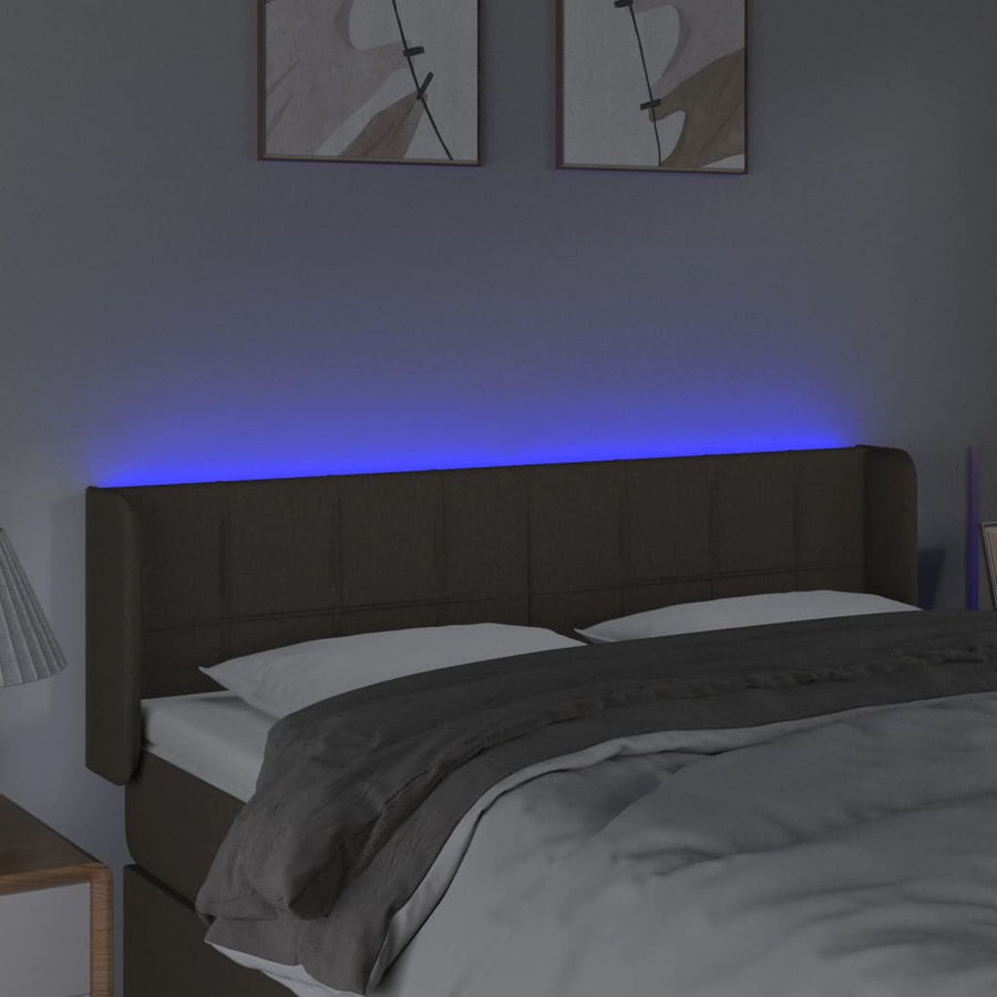 Hoofdbord Led Stof 147 x 16 x 78/88 cm Taupe