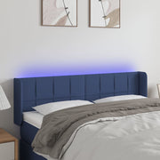 Hoofdbord 147x16x78/88 cm stof blauw LED