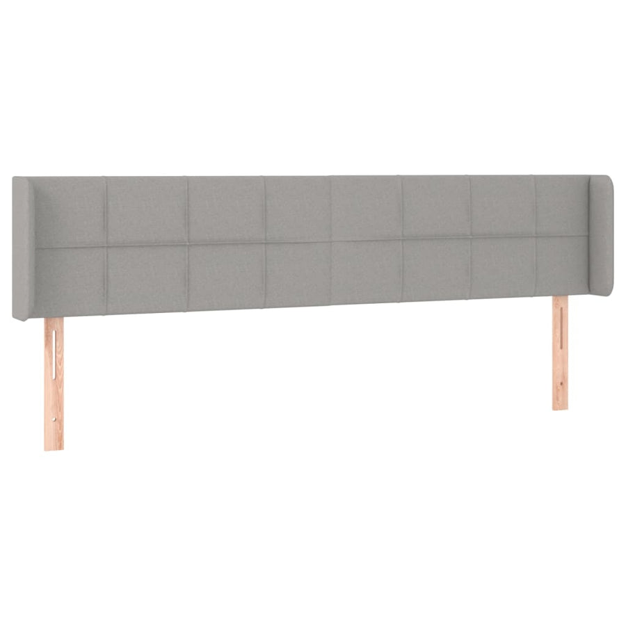 Hoofdbord LED 183x16x78/88 cm stof lichtgrijs 183 x 16 x 78/88 cm Lichtgrijs