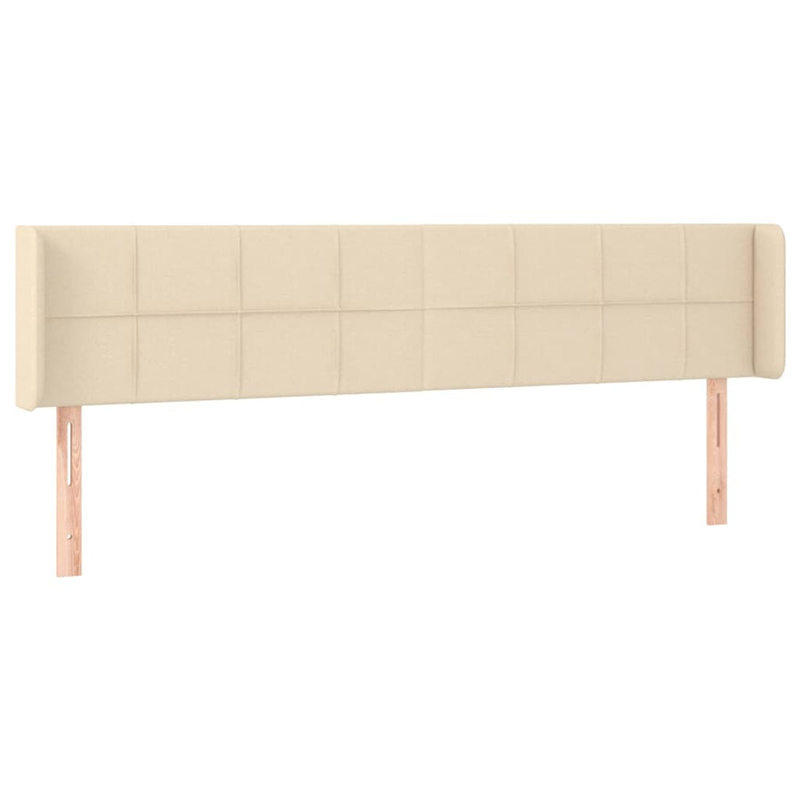 Hoofdbord Led Stof Kleurig 203 x 16 x 78/88 cm Crème