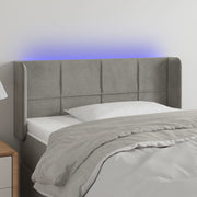 Hoofdbord LED 83x16x78/88 cm lichtgrijs fluweel