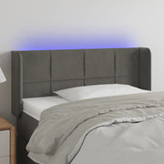 Hoofdbord 83x16x78/88 cm fluweel donkergrijs LED