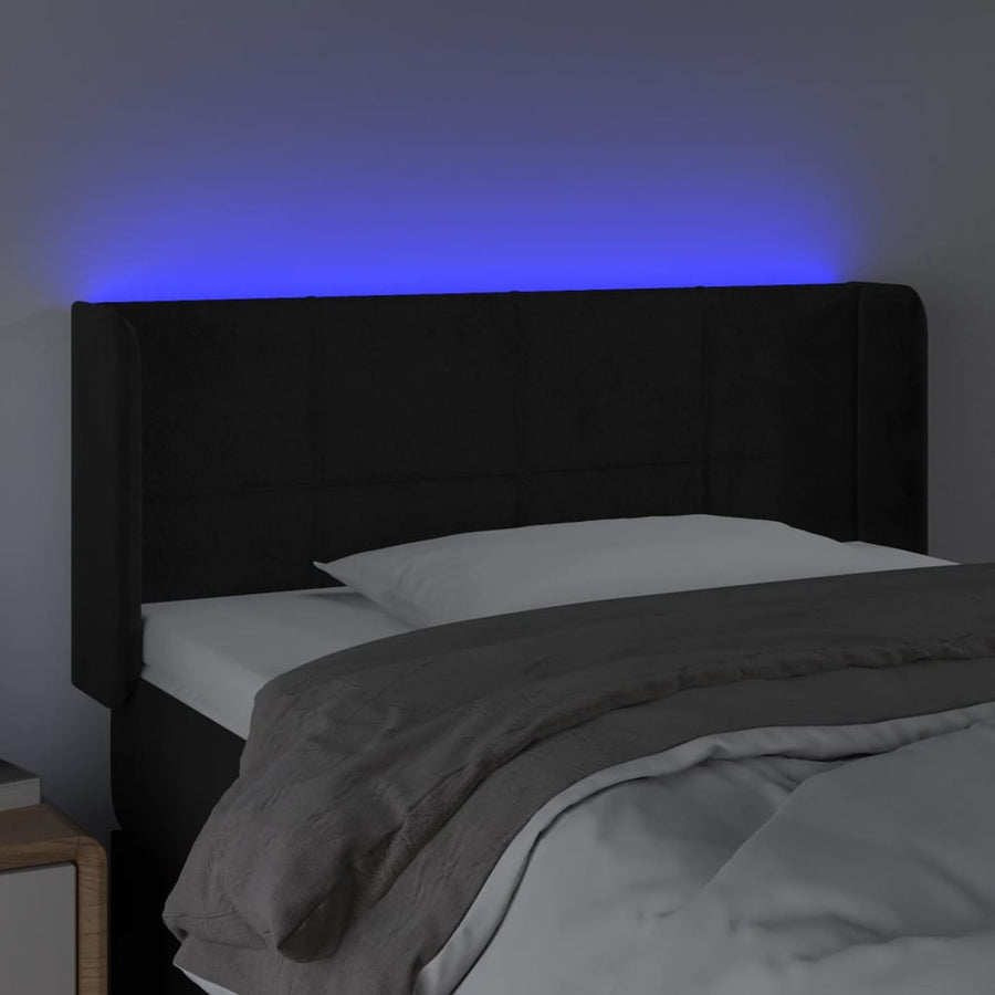 Hoofdbord Led Fluweel 83 x 16 x 78/88 cm Zwart