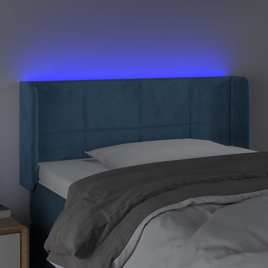 Hoofdbord Led Fluweel Donkergroen 83 x 16 x 78/88 cm Donkerblauw